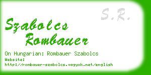 szabolcs rombauer business card